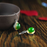 Elegance 925 Silver Jade Earrings for Women