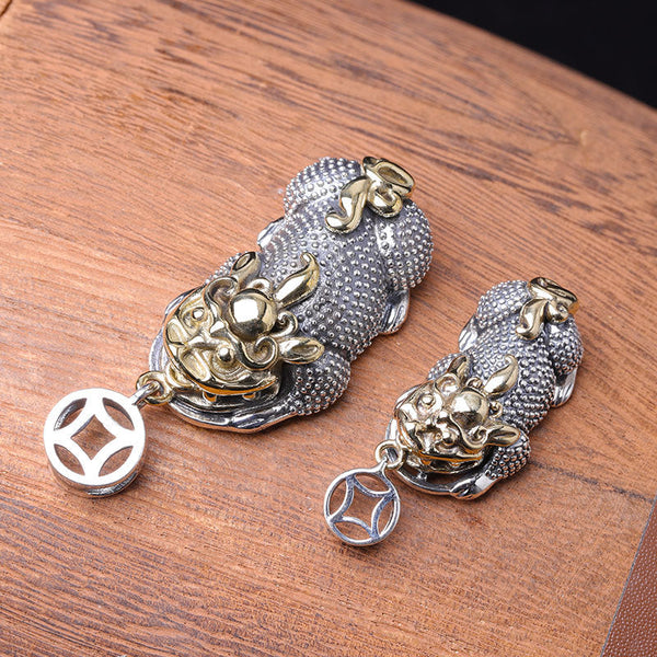 925 Silver & Gold Pixiu Pendant for Collectors