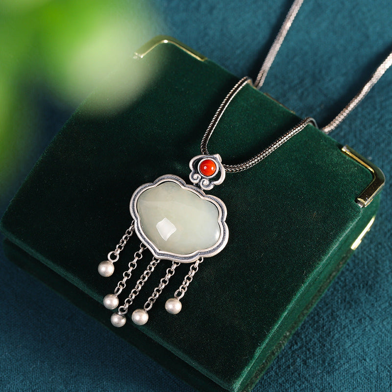 925 Silver Jade Cloud Pendant for Women