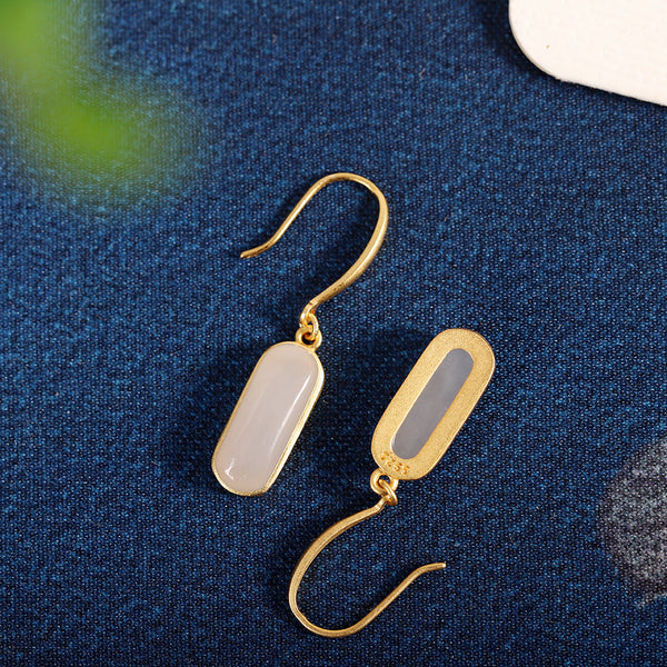 Golden Moonstone Dangle Earrings for Elegant Women