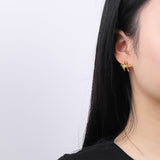 Bamboo Gold Jade Stud Earrings for Elegance