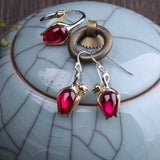 Elegant Red Jade and Gold Jewelry Set