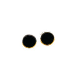 S925 Silver Onyx Studs - Modern Elegance