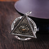 Sterling Silver Illuminati Eye Pendant Necklace