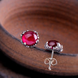 Sterling Silver Red Agate Earrings - Vintage Elegance