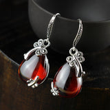 Sterling Silver Ruby Teardrop Earrings for Elegance