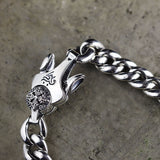 Sterling Silver Men's Bracelet: Lotus Design, S925