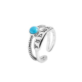 Turquoise S925 Silver Adjustable Ring for Women