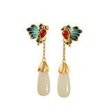 Elegance 925 Silver Jade Earrings for Women