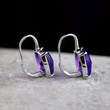 Amethyst Elegance: 925 Silver Drop Earrings