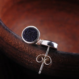 S925 Silver Onyx Studs - Modern Elegance