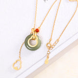 Elegant Gold Jade Pendant Necklace for Modern Women