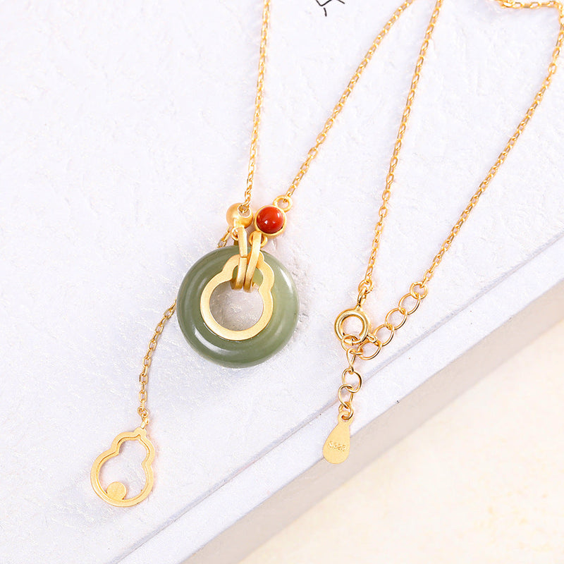 Elegant Gold Jade Pendant Necklace for Modern Women