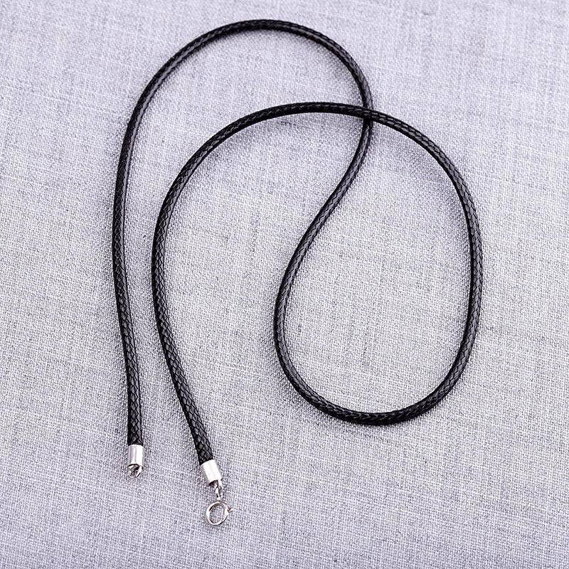 Men's Braided Leather Necklace with Silver Clasp