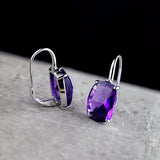 Amethyst Elegance: 925 Silver Drop Earrings