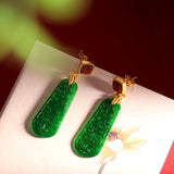 Emerald Jade Dragon Earrings - Exquisite Elegance