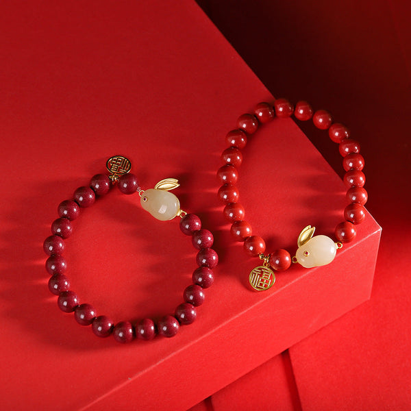 Jade Rabbit Red Bead Bracelet -  Edition