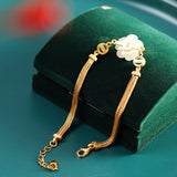 Golden Jade Blossom Bracelet - Timeless Elegance