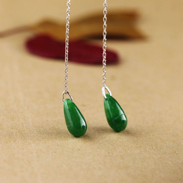 Emerald Jade Circle Pendant Necklace for Women