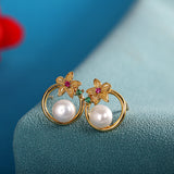 Elegant Floral Pearl Earrings for Stylish Women