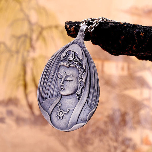 Sterling Silver Buddha Pendant Necklace FX79001