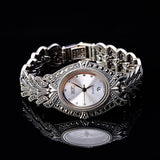 Vintage 925 Silver Leaf Pattern Women's Watch