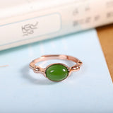 Jade Bamboo Gold-Plated Ring for Elegance - JZ23