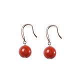 Rose Gold Plated Carnelian Drop Earrings for Women