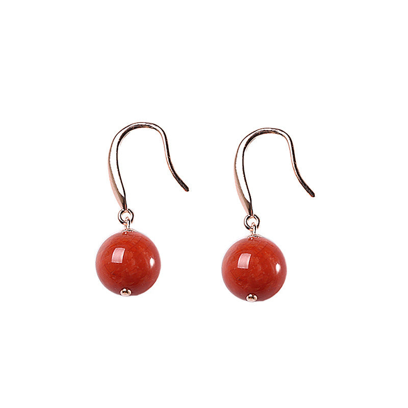 Rose Gold Plated Carnelian Drop Earrings for Women