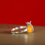 Sterling Silver Honey Charm Ring - Elegant Gift