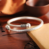 Sterling Silver Engraved Bangle - Timeless Elegance