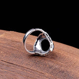 Vintage Black Onyx Sterling Silver Statement Ring