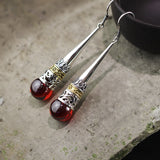 Artisan Sterling Silver 925 Ruby Teardrop Earrings