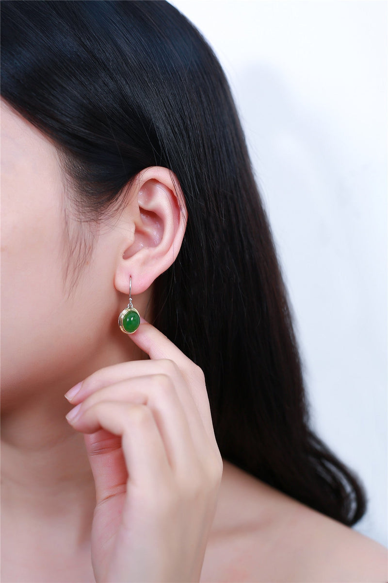 Elegance 925 Silver Jade Earrings for Women