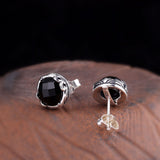 Sterling Silver Onyx Earrings for Women,