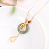 Elegant Gold Jade Pendant Necklace for Modern Women