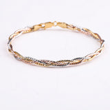 Tri-Tone Braided Gold Bracelet - Elegant Style