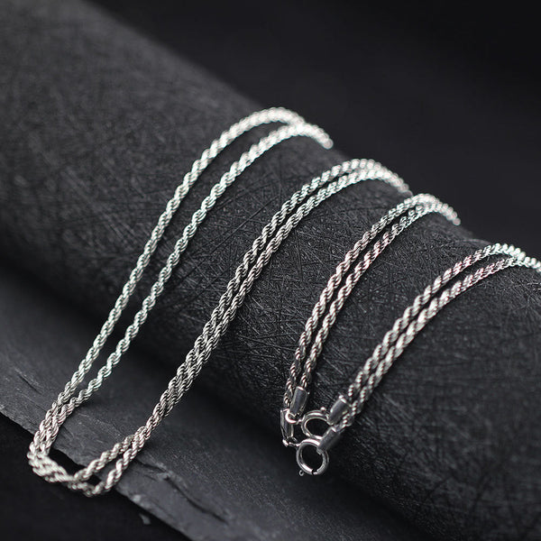 Sterling Silver Rope Chain Necklace for Women