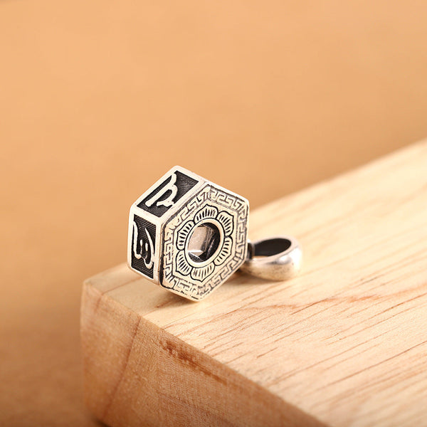 Sterling Silver Hexagon Pendant with Black Onyx