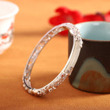 Elegant Jade and Silver Filigree Bangle -