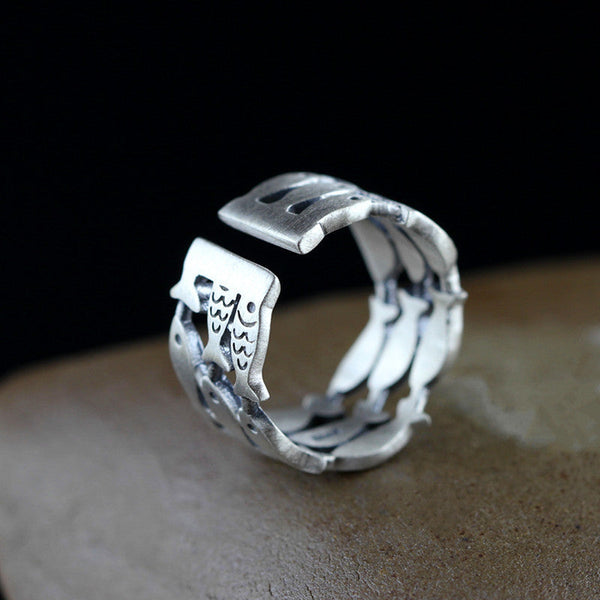 Aquatic Elegance: Sterling Silver Fish Ring