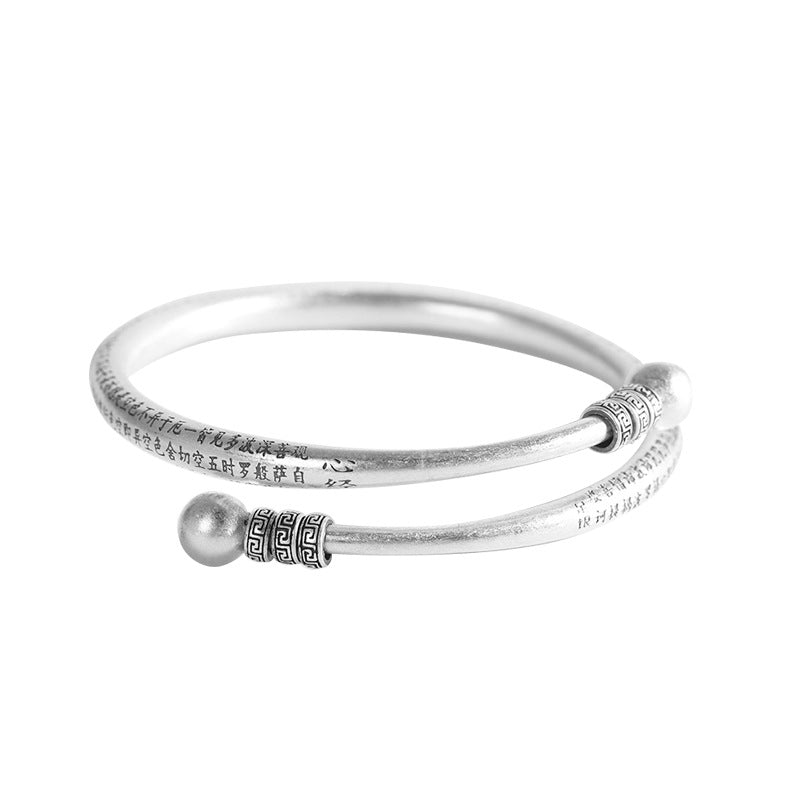 Sterling Silver Engraved Bangle - Timeless Elegance