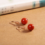 Rose Gold Plated Carnelian Drop Earrings for Women