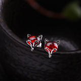 Red Crystal Fox S925 Studs for Women