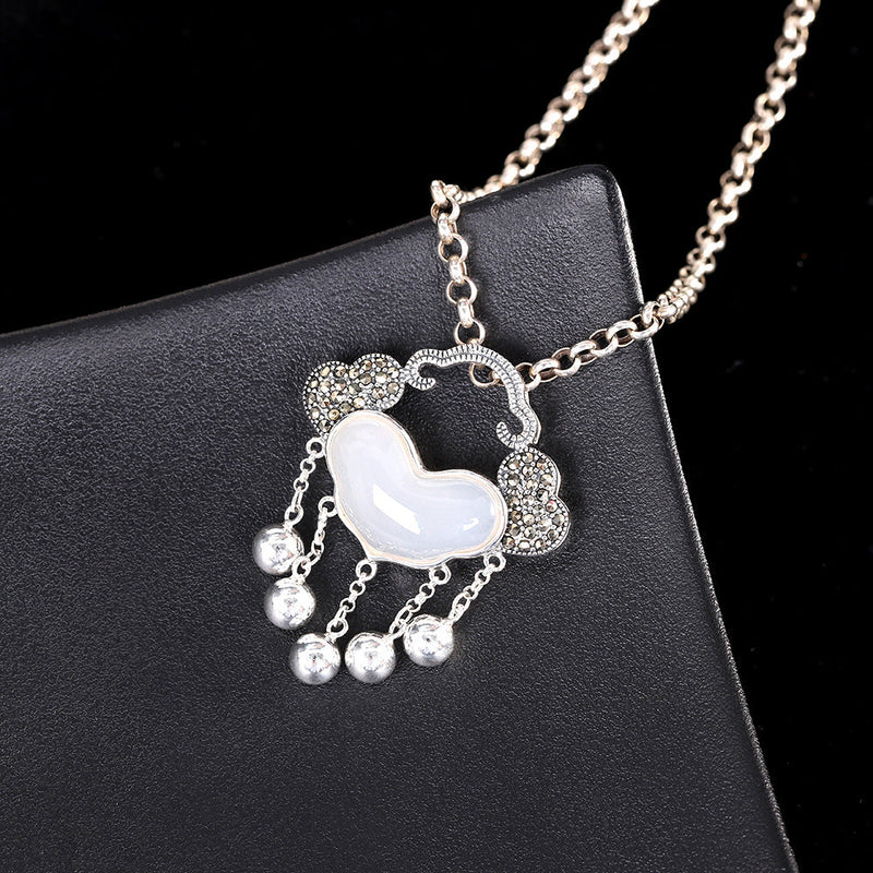 Hearts & Clouds Silver Pendant with Dangles