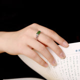 Artisan Silver Jadeite Ring - Elegant, Sophisticated Design