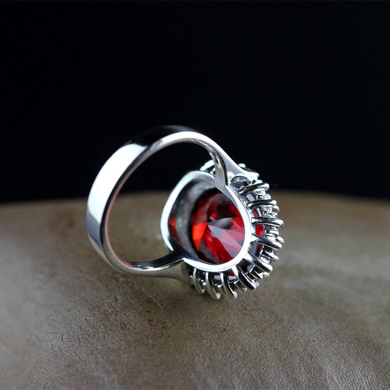 Elegant Garnet Oval Ring for Modern Women