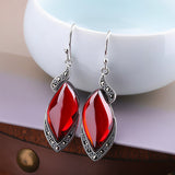 Elegant Red Crystal Drop Earrings for Women