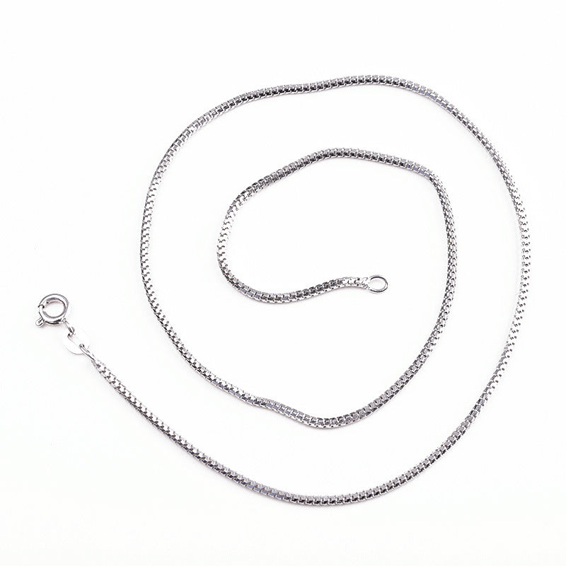 Elegant S925 Sterling Silver Box Chain Necklace