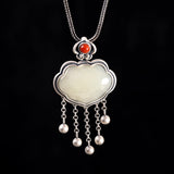 925 Silver Jade Cloud Pendant for Women